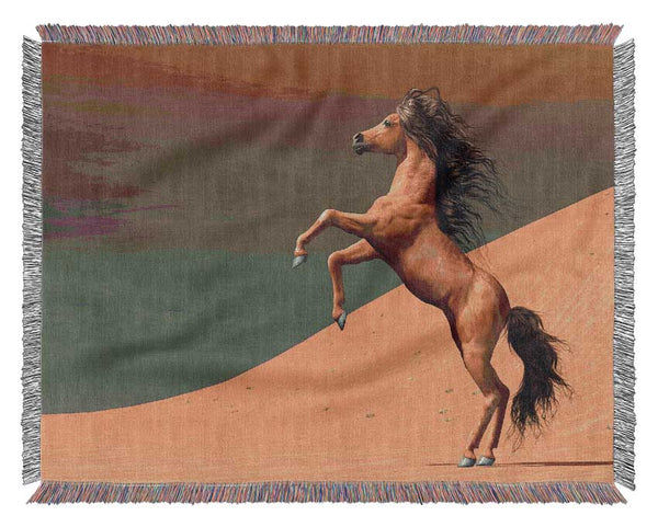 Stunning Horse Desert Woven Blanket