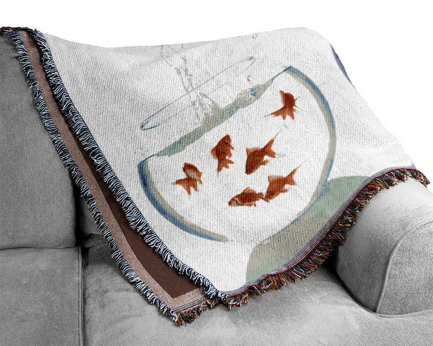 Jumping Goldfish Trio Woven Blanket