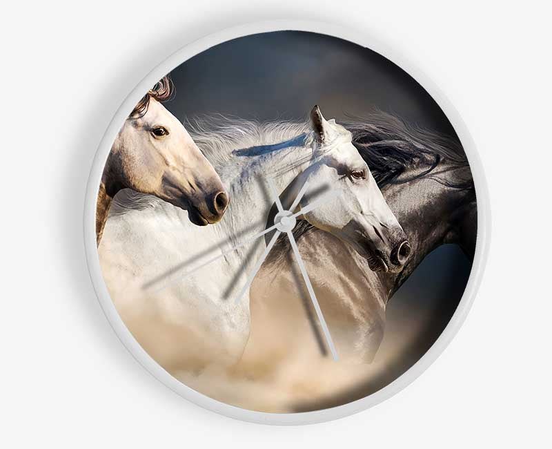 Wild Horse Trio Clock - Wallart-Direct UK