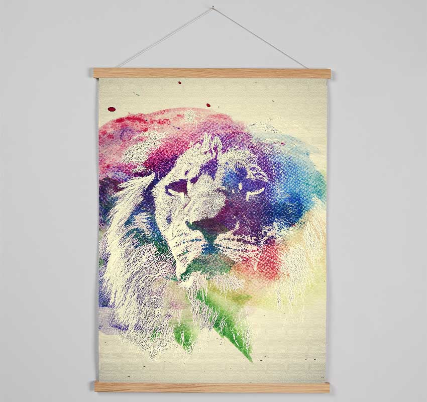 Rainbow Lion Hanging Poster - Wallart-Direct UK