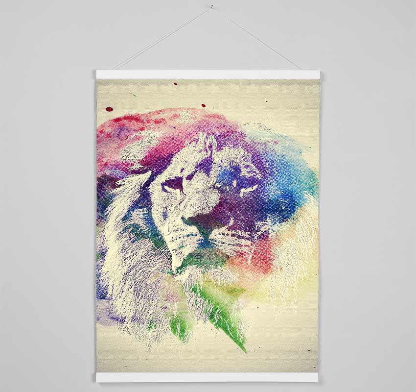 Rainbow Lion Hanging Poster - Wallart-Direct UK