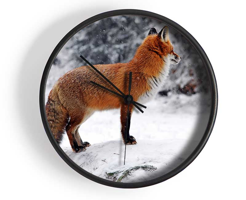 Winter Snow Fox Clock - Wallart-Direct UK