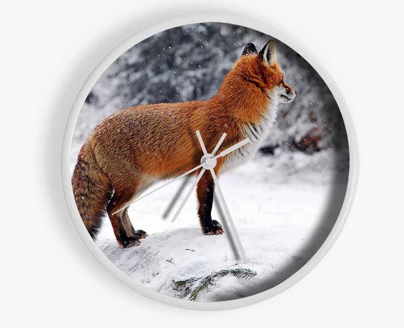 Winter Snow Fox Clock - Wallart-Direct UK