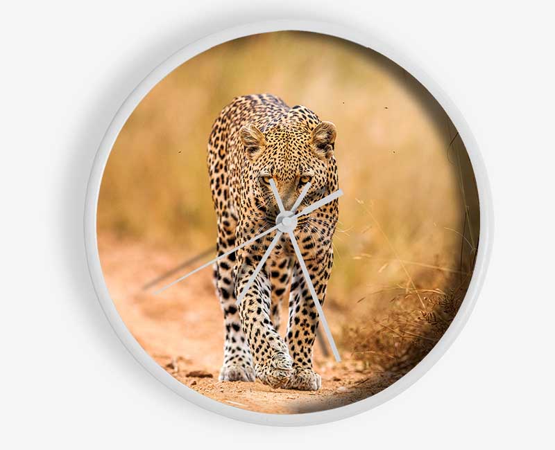 Leopard Walk Clock - Wallart-Direct UK