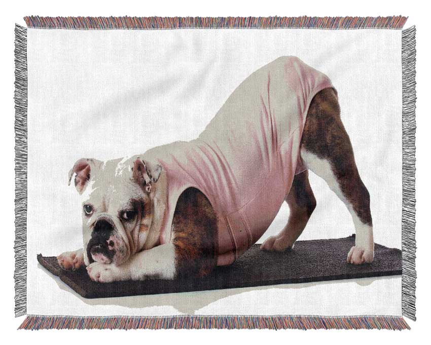 British Bulldog Yoga Stretch Woven Blanket