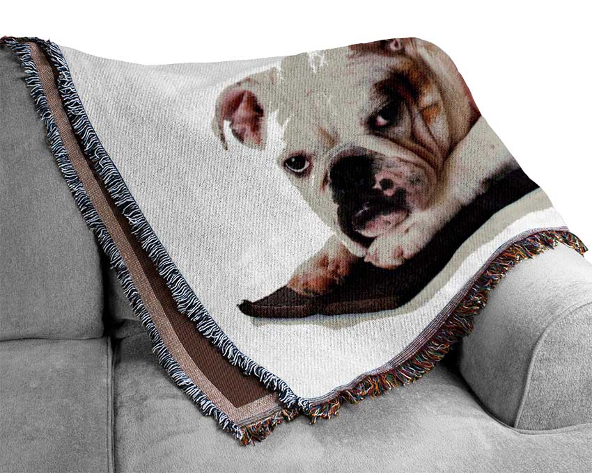 British Bulldog Yoga Stretch Woven Blanket