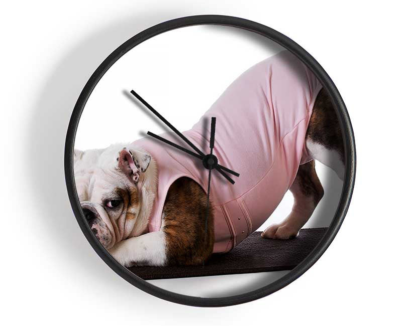 British Bulldog Yoga Stretch Clock - Wallart-Direct UK