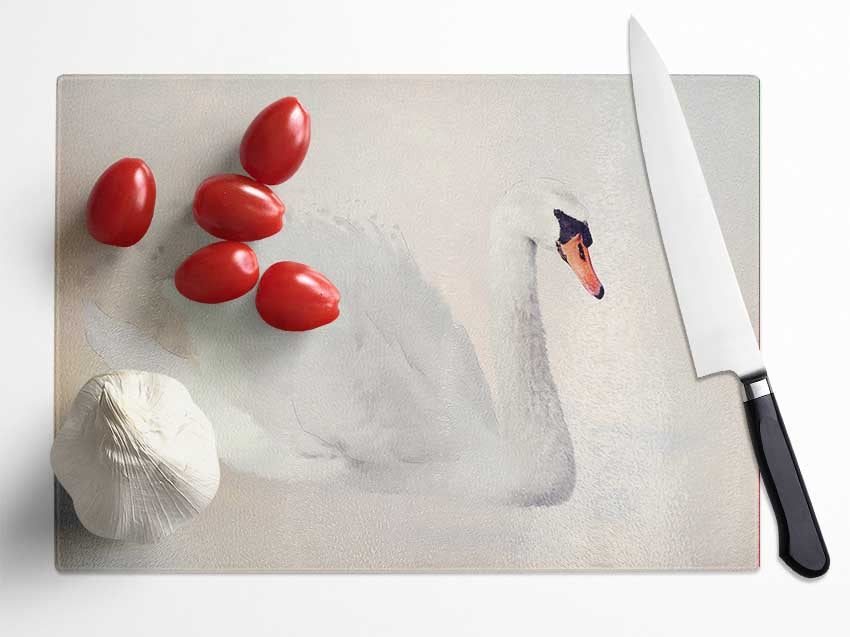 Stunning Swan Splash Glass Chopping Board