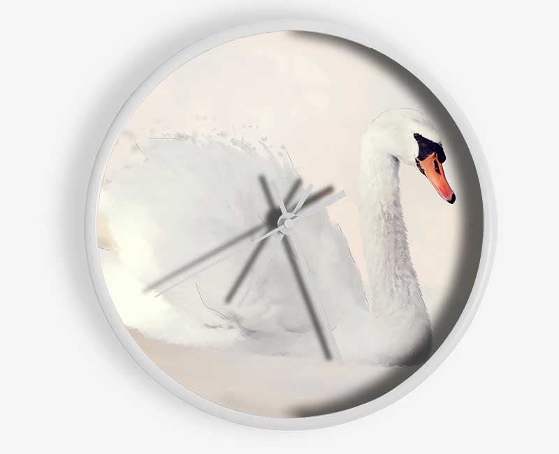 Stunning Swan Splash Clock - Wallart-Direct UK