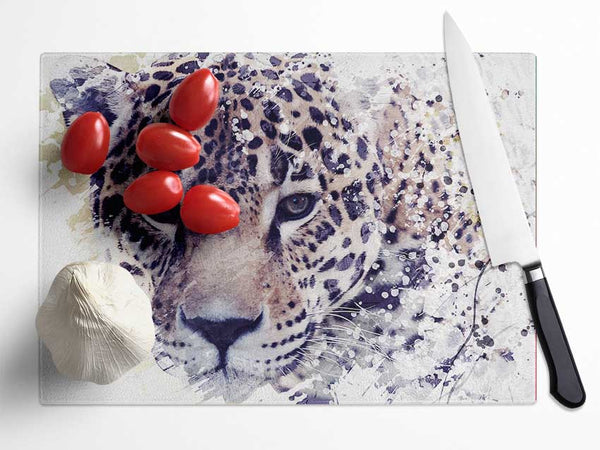 Leopard Splash Glass Chopping Board