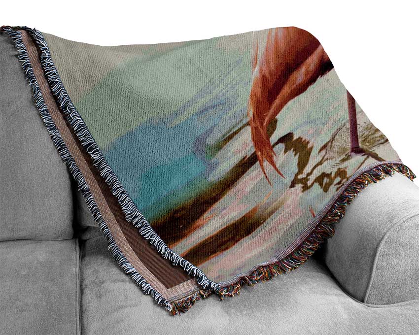 Flamingo Sunset Woven Blanket