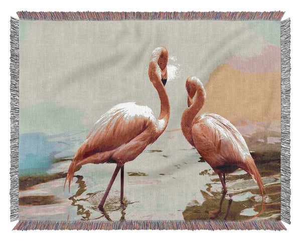 Flamingo Sunset Woven Blanket