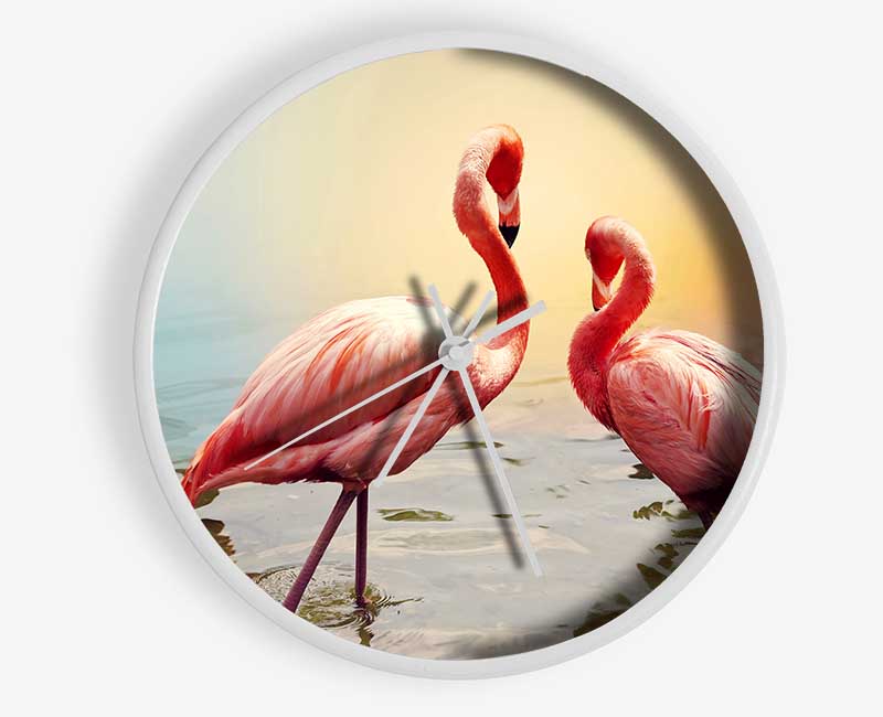 Flamingo Sunset Clock - Wallart-Direct UK