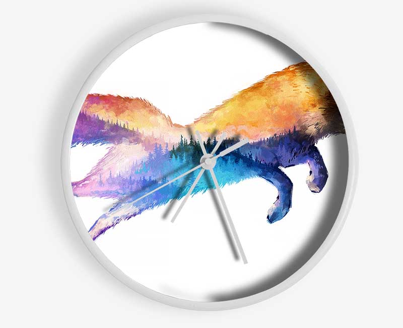 Fox Pounce Clock - Wallart-Direct UK