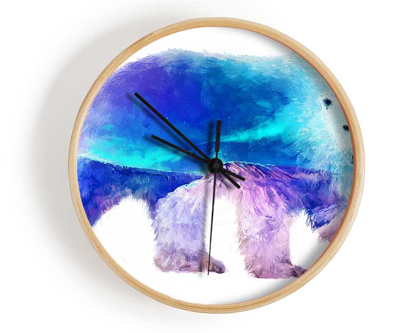 Polar Bear Glory Clock - Wallart-Direct UK