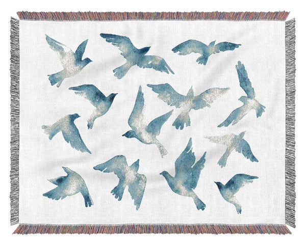 Blue Doves Woven Blanket