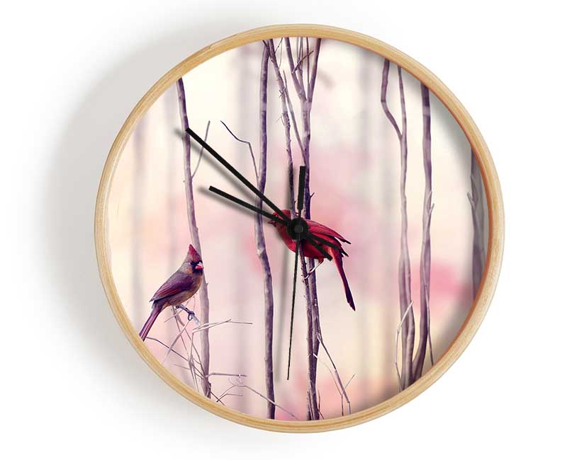 Winter Birds Clock - Wallart-Direct UK