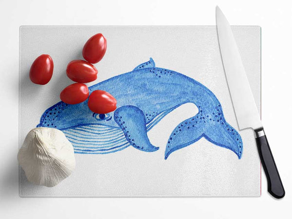 Blue Whale Glass Chopping Board