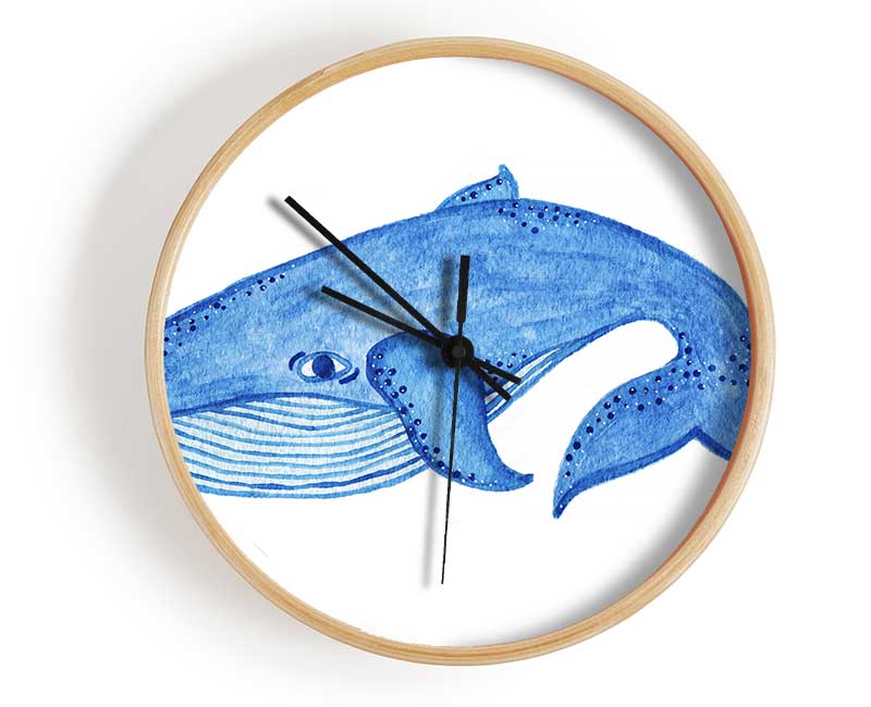 Blue Whale Clock - Wallart-Direct UK