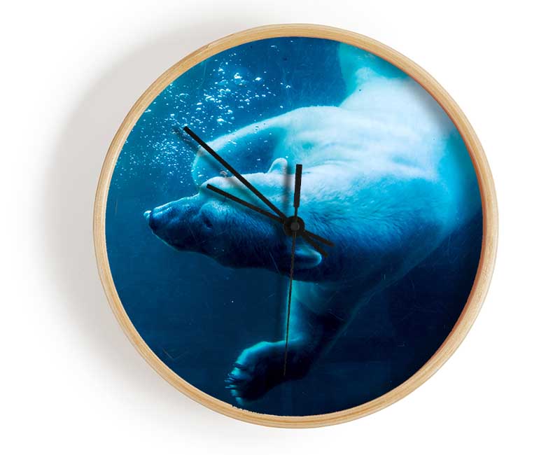 Polar Bear Swimming Clock - Wallart-Direct UK