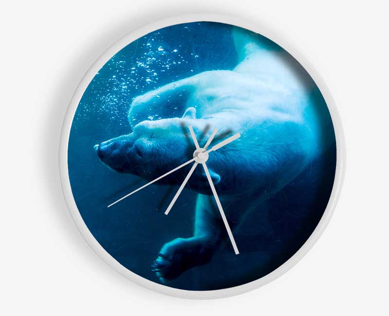 Polar Bear Swimming Clock - Wallart-Direct UK