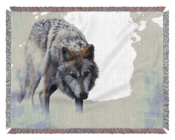 Prowling Wolf Woven Blanket