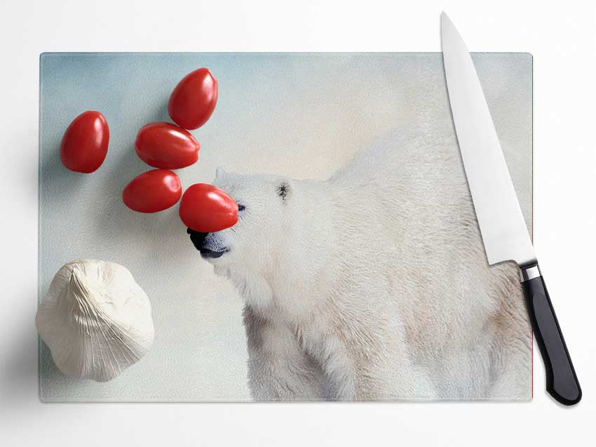 Polar Bear Wonder Glass Chopping Board