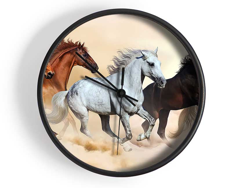 Wild Stallion Horse Desert Clock - Wallart-Direct UK