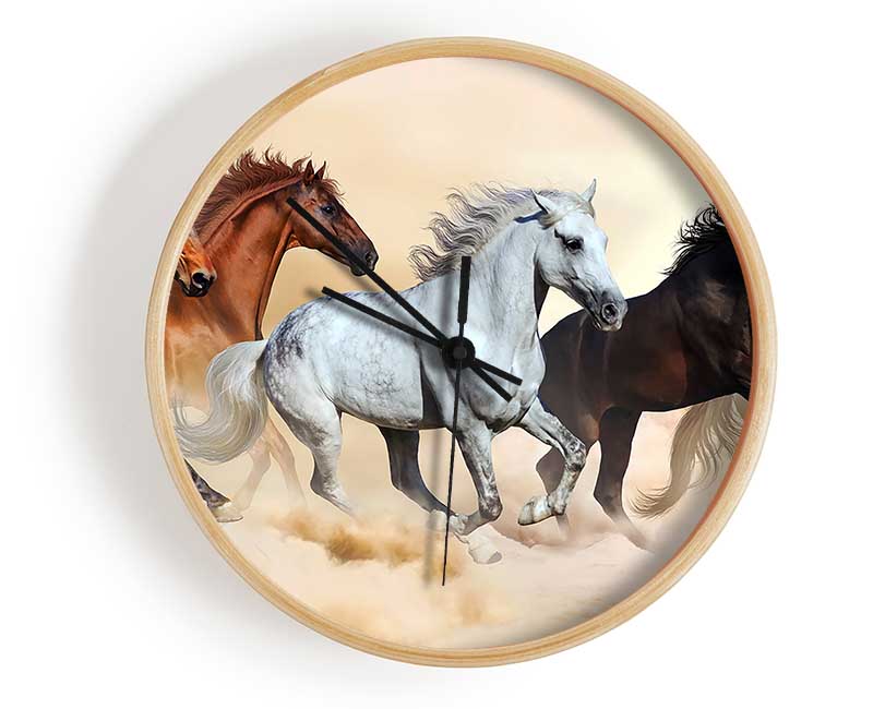 Wild Stallion Horse Desert Clock - Wallart-Direct UK