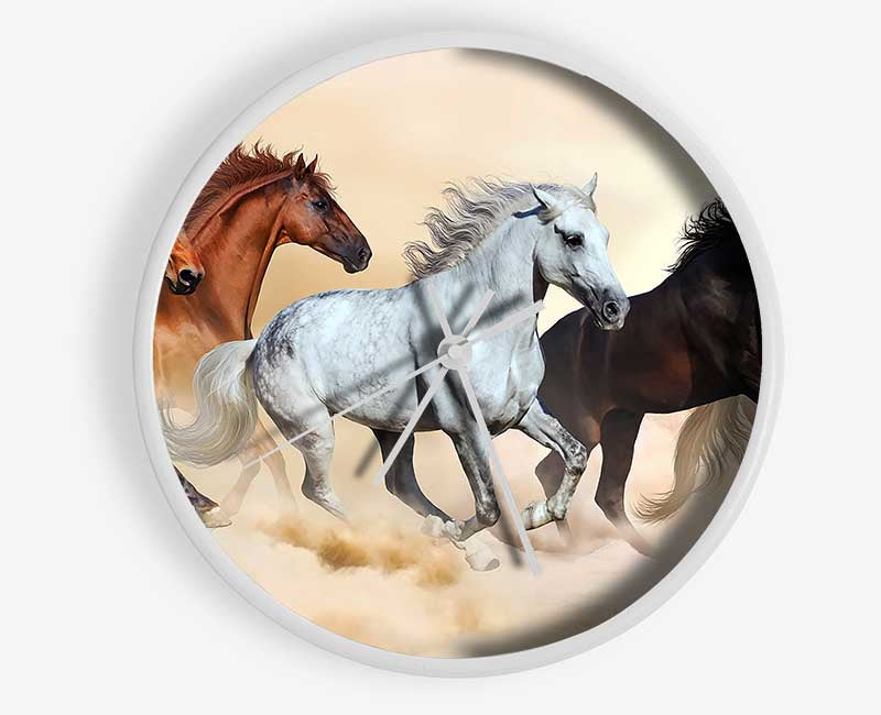 Wild Stallion Horse Desert Clock - Wallart-Direct UK