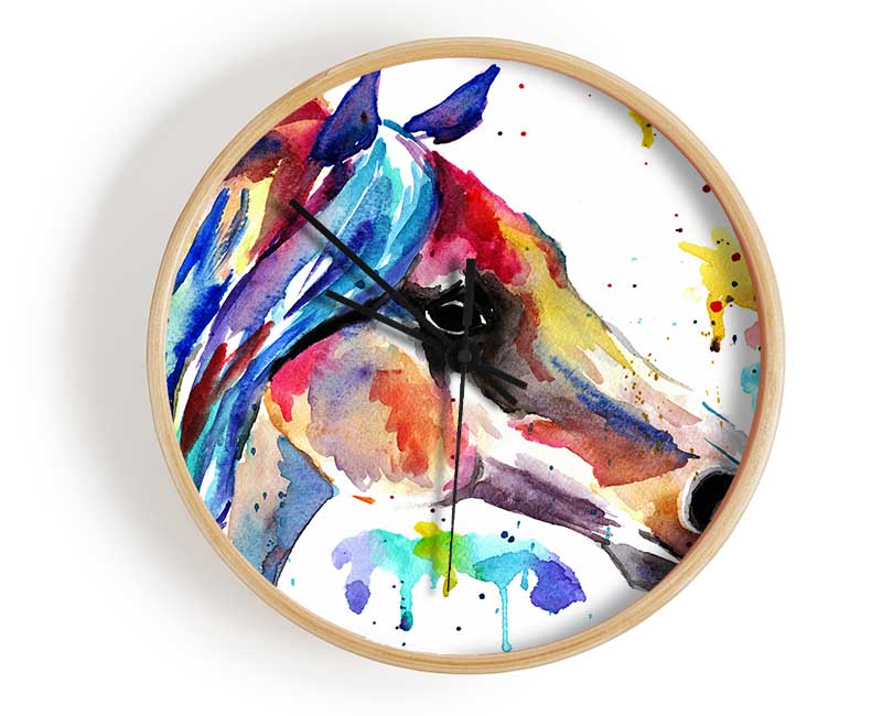 Rainbow Horse Clock - Wallart-Direct UK