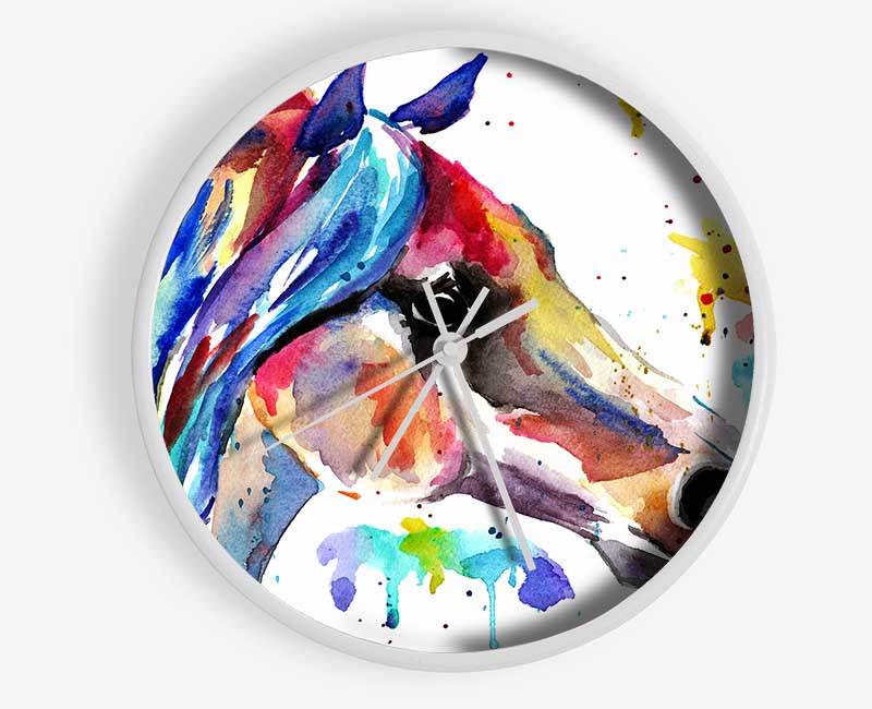 Rainbow Horse Clock - Wallart-Direct UK