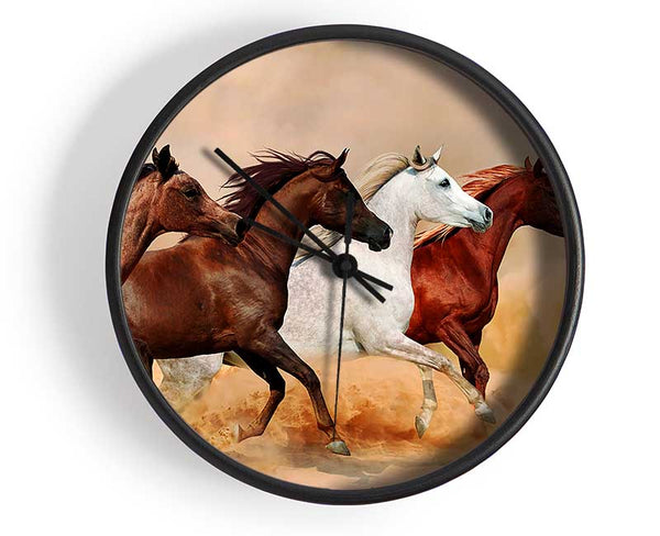 Horse Stampede Clock - Wallart-Direct UK