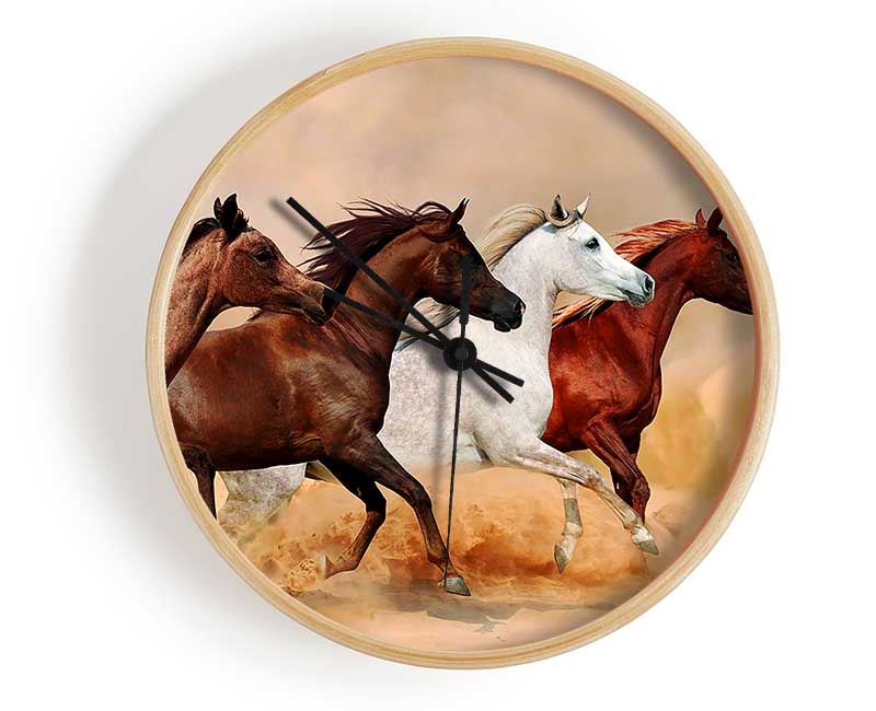 Horse Stampede Clock - Wallart-Direct UK