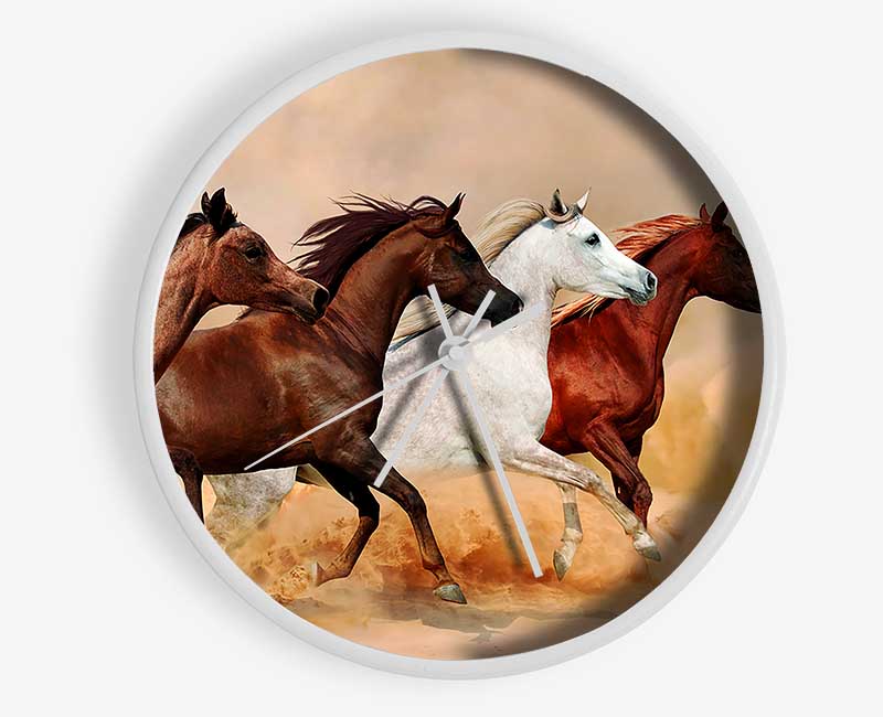 Horse Stampede Clock - Wallart-Direct UK