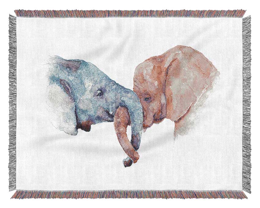 Elephant Trunk love Woven Blanket