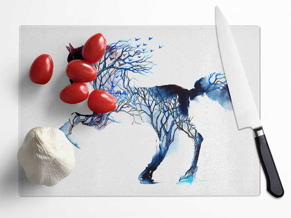 Horse Branches Glass Chopping Board