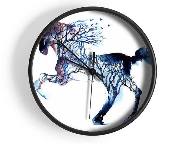 Horse Branches Clock - Wallart-Direct UK