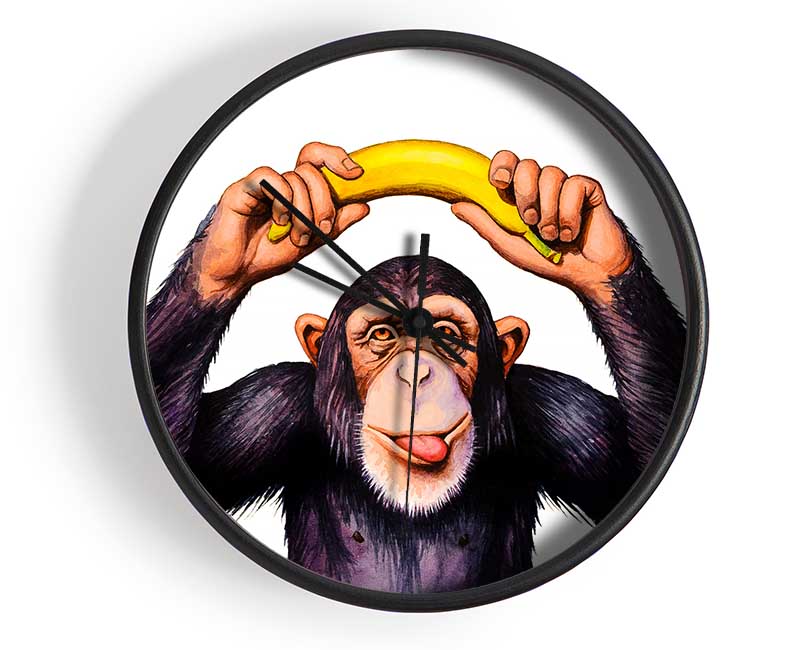 Cheeky Banana Monkey Clock - Wallart-Direct UK