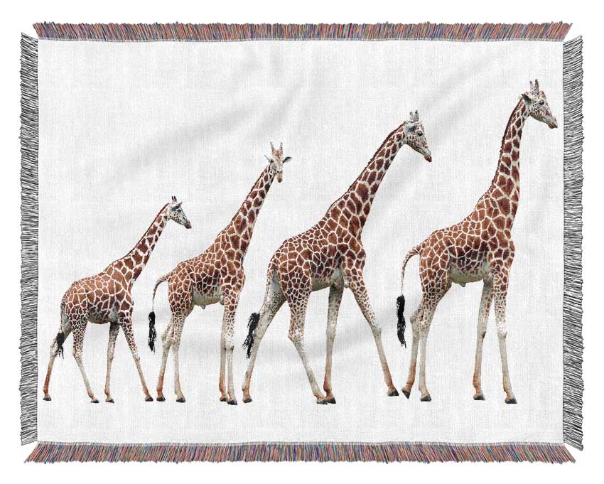 Giraffe Lineup Woven Blanket