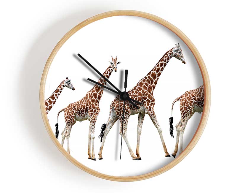 Giraffe Lineup Clock - Wallart-Direct UK