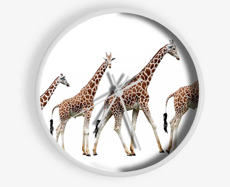 Giraffe Lineup Clock - Wallart-Direct UK