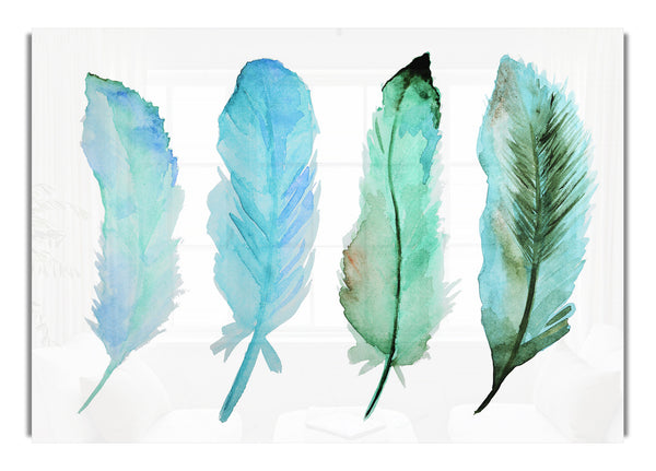 Green Blue Indian Feathers