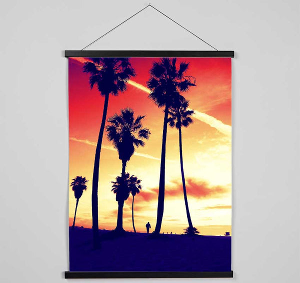 Palm Tree Sunset Hanging Poster - Wallart-Direct UK