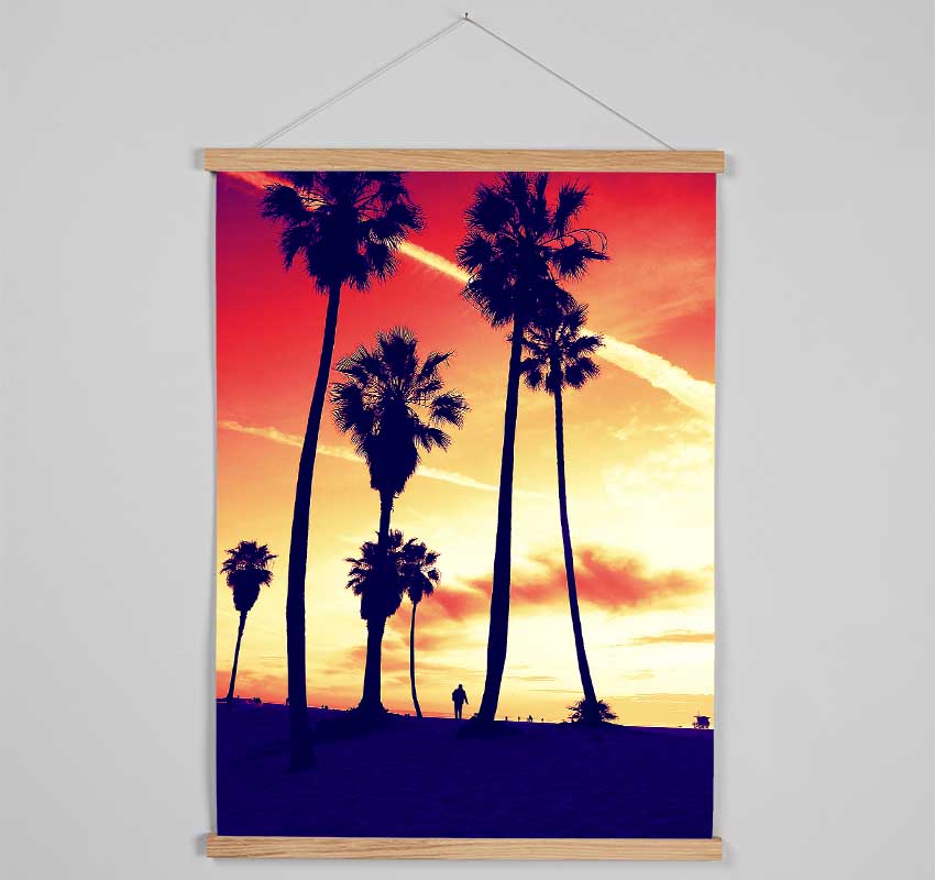 Palm Tree Sunset Hanging Poster - Wallart-Direct UK