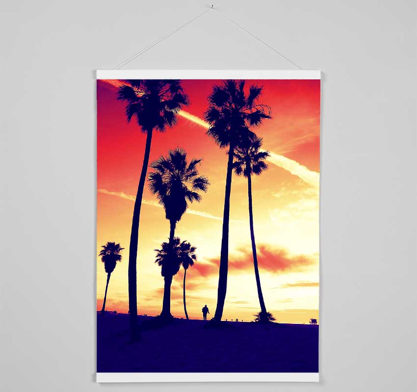 Palm Tree Sunset Hanging Poster - Wallart-Direct UK