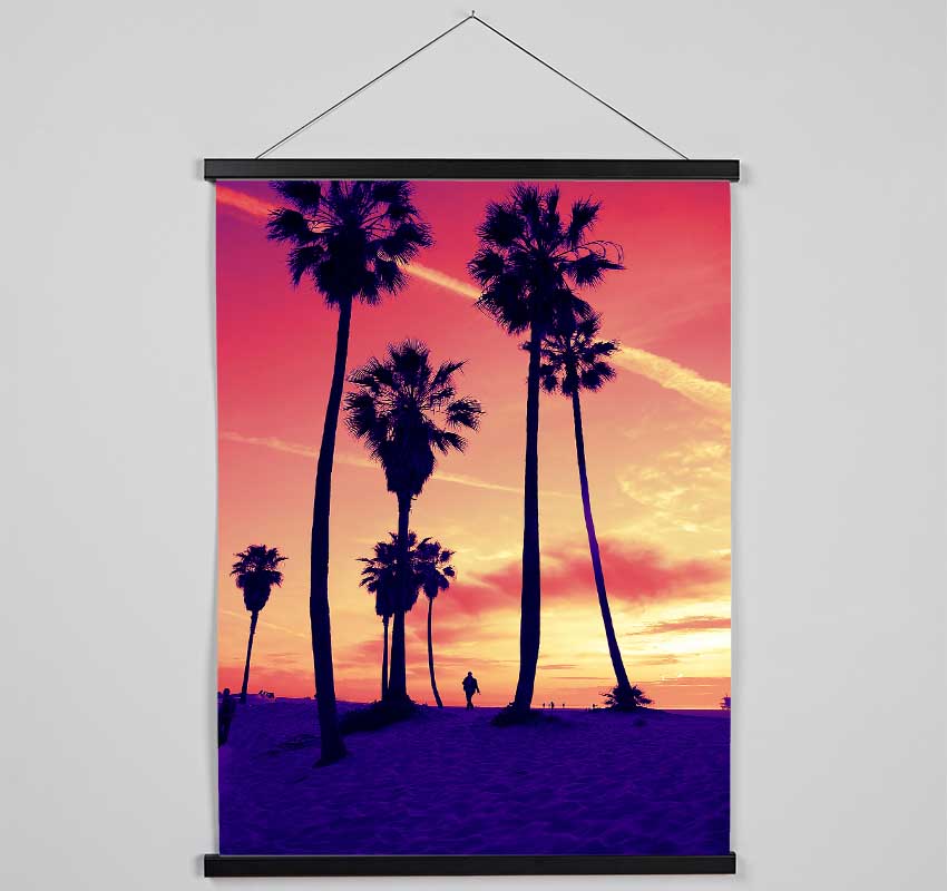 Los Angeles Palm Tree Walk Hanging Poster - Wallart-Direct UK