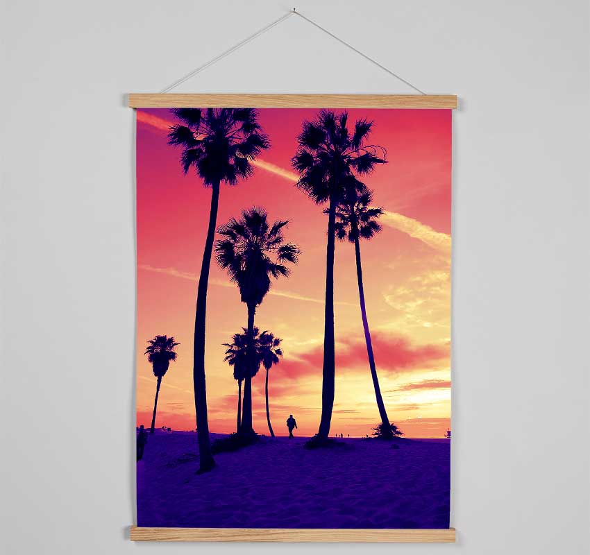 Los Angeles Palm Tree Walk Hanging Poster - Wallart-Direct UK