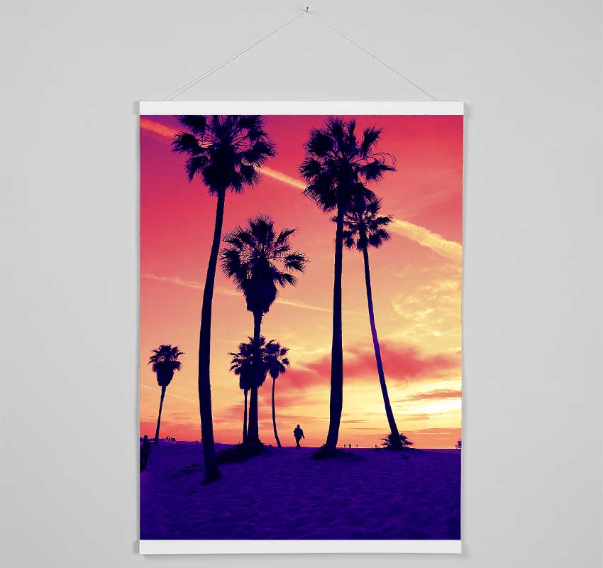 Los Angeles Palm Tree Walk Hanging Poster - Wallart-Direct UK