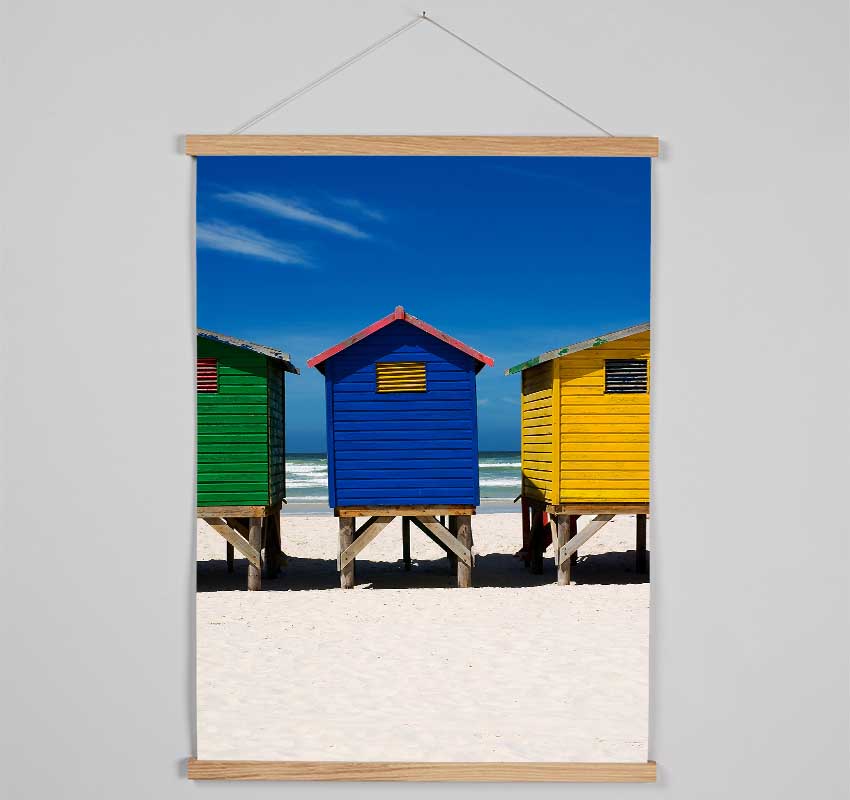 Beach Hut Sands Hanging Poster - Wallart-Direct UK